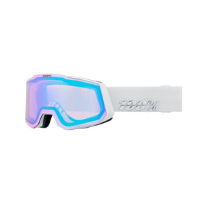 100% Snowcraft White - HiPER Red Mirror + HiPER Pink/Turquoise Mirror Snow Goggle Snow Goggles 100% 