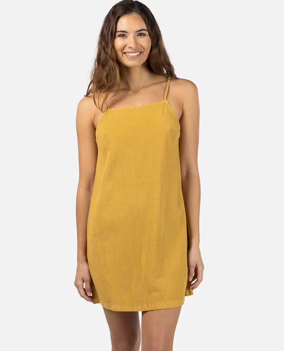  Women Adjustable Straps Mustard Mini Bodycon Dress