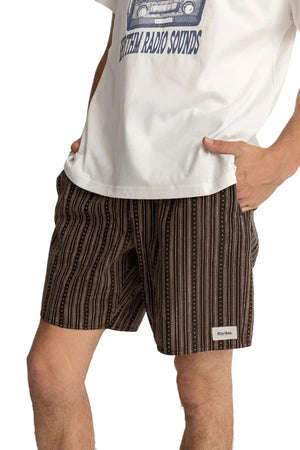 RHYTHM Jacquard Linen Jam Brown Men's Walkshorts Rhythm 