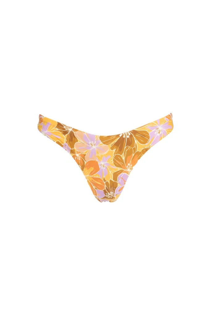 RHYTHM Women's Mahana Hi-Cut Bikini Bottom Yellow Women's Bikini Bottoms Rhythm 