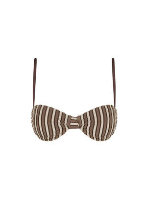 RHYTHM Women's Terry Sands Stripe Underwire Bikini Top Cocoa Women's Bikini Tops Rhythm 