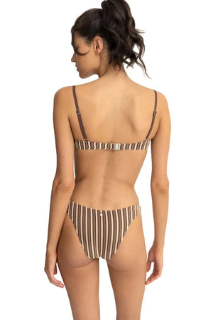 RHYTHM Women's Terry Sands Stripe Underwire Bikini Top Cocoa Women's Bikini Tops Rhythm 