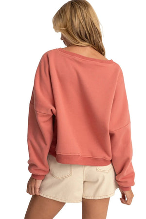 RHYTHM Women's Horizon Slouch Fleece Rose Women's Crewnecks Rhythm 