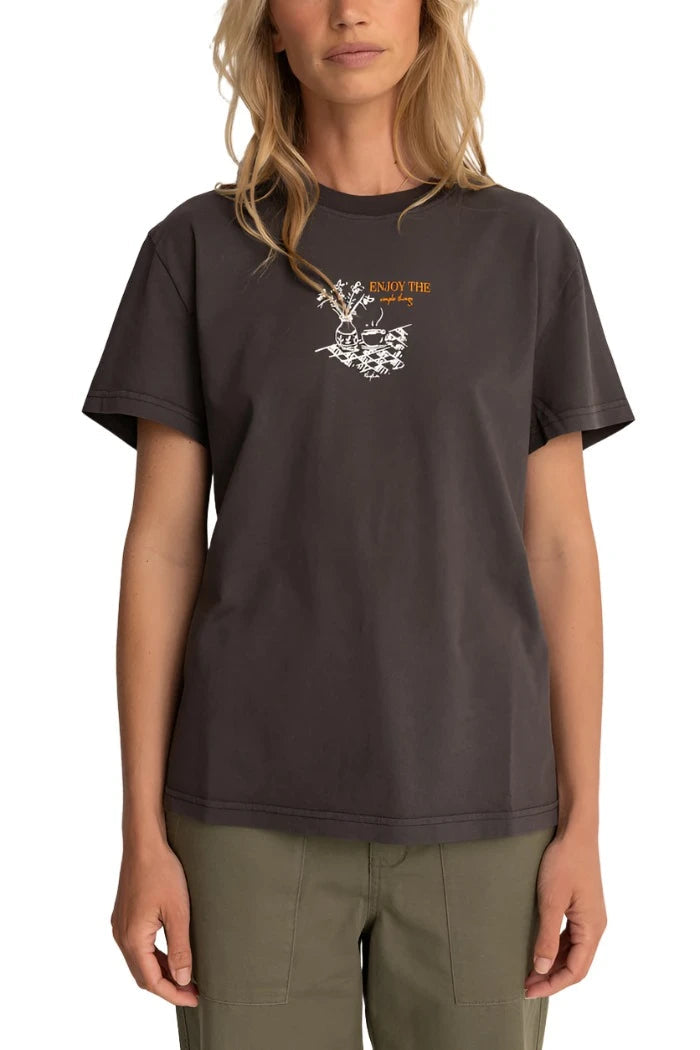 RHYTHM Women s Simple Things Band T Shirt Black Freeride Boardshop