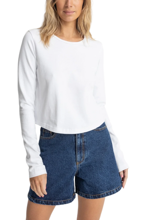 RHYTHM Women's Winona Long Sleeve Shirt White Women's Long Sleeve T-Shirts Rhythm 