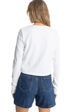 RHYTHM Women's Winona Long Sleeve Shirt White Women's Long Sleeve T-Shirts Rhythm 