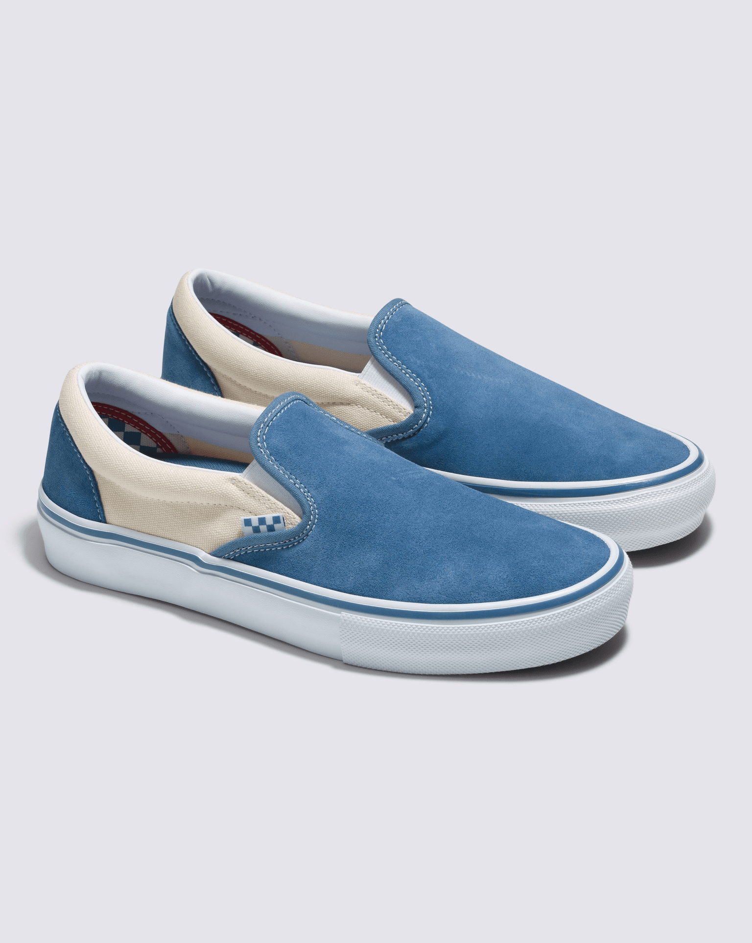 VANS Skate Slip-On Shoes Cream/Light Navy - Freeride Boardshop