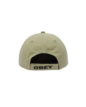 OBEY Pigment Wicked World Velcro Hat Pigment Khaki Men's Hats Obey 