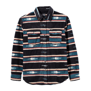 LOSER MACHINE Elmwood Woven Fleece Button Up Shirt Navy Men's Long Sleeve Button Up Shirts Loser Machine 