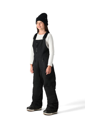 686 Girl's Sierra Insulated Bib Snowboard Bib Pants Black 2025 Youth Snow Pants 686 