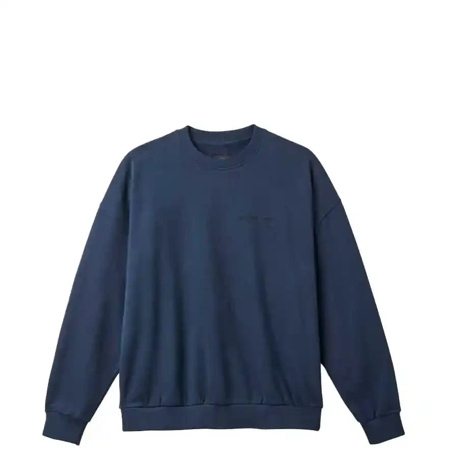 BRIXTON Embroidered Heavy-Weight Crewneck Sweater Washed Navy Men's Sweaters Brixton 