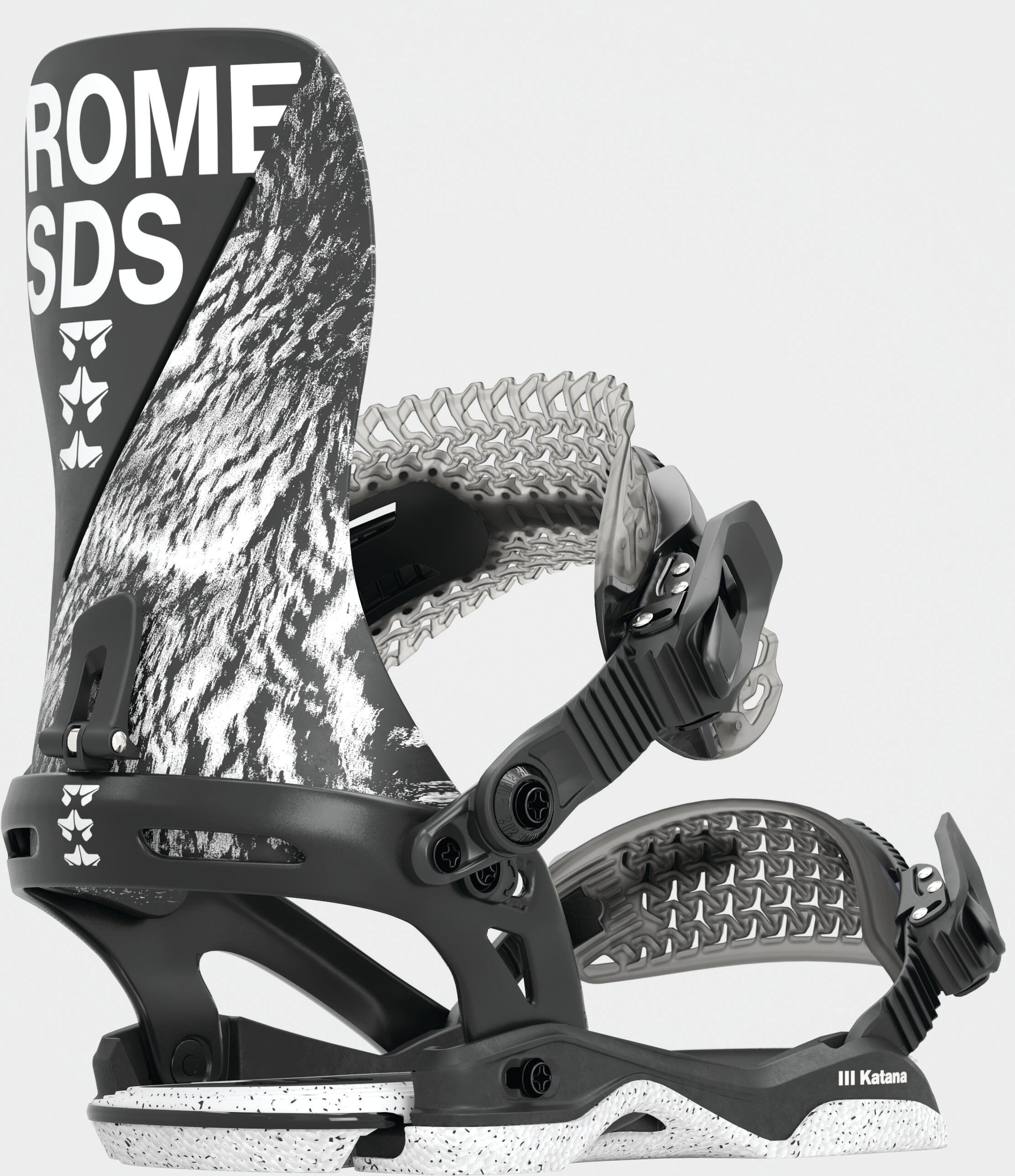 ROME Katana Snowboard Bindings Black/White 2024 - Freeride Boardshop