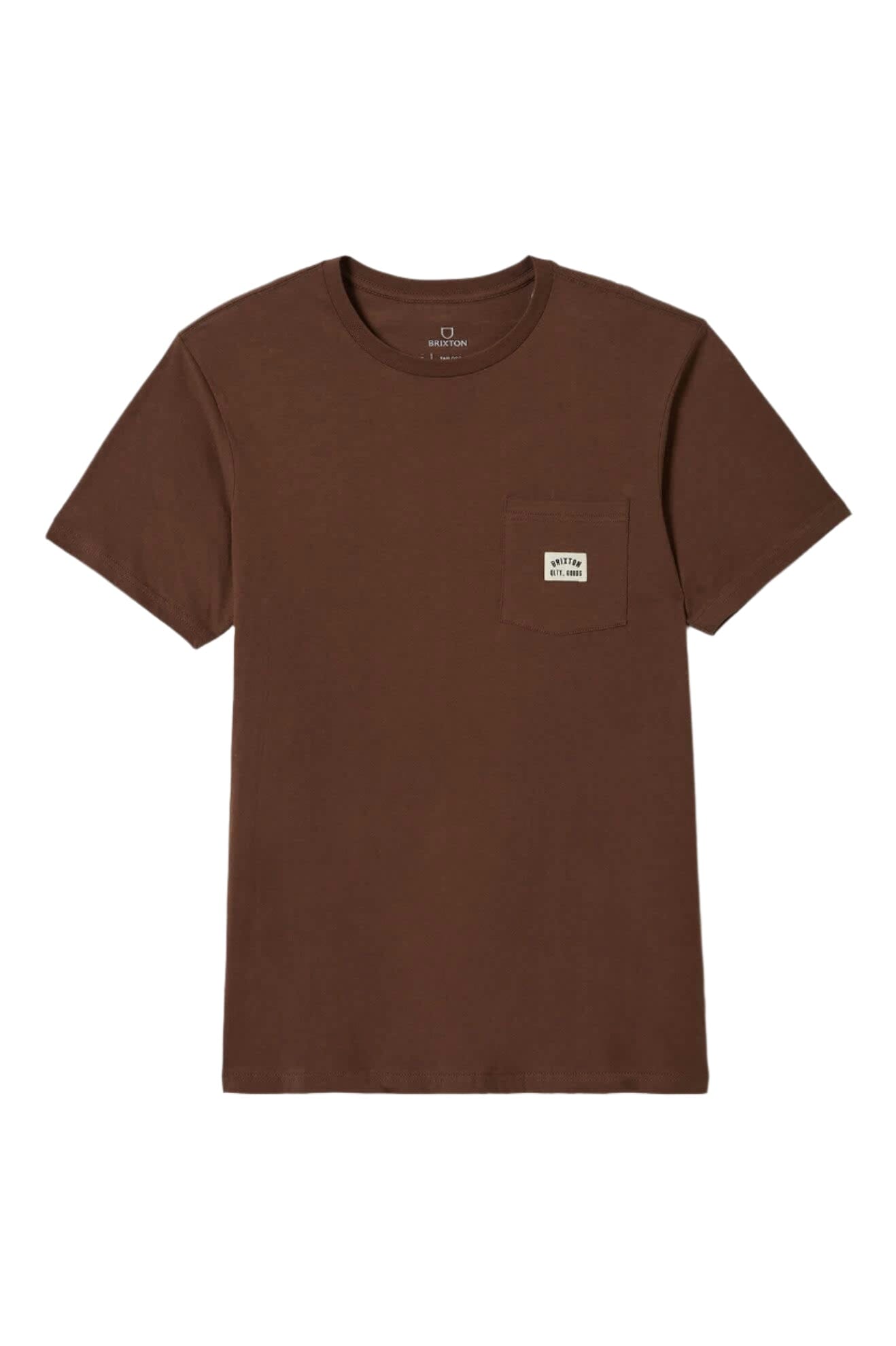 BRIXTON Woodburn Pocket T-Shirt Pinecone Brown Men's Short Sleeve T-Shirts Brixton 