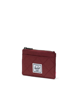 HERSCHEL Oscar Cardholder Wallet Oxblood Red Quilted Men's Wallets Herschel Supply Company 