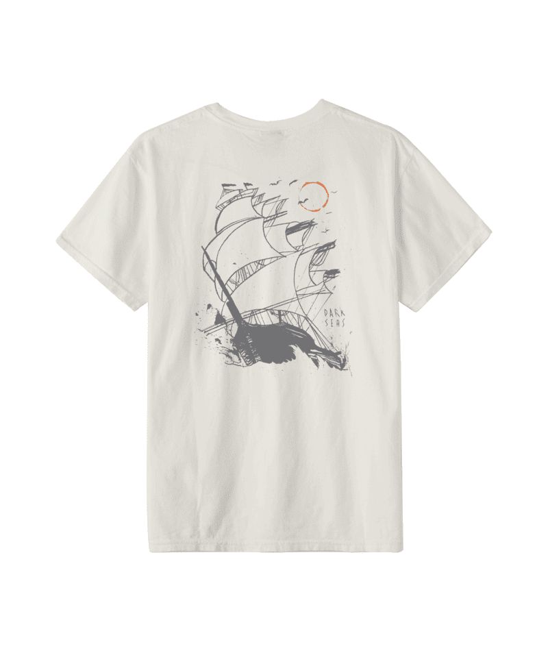 DARK SEAS Voyage Pigment T-Shirt Antique White Men's Short Sleeve T-Shirts Dark Seas 