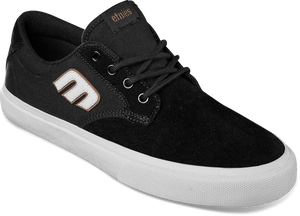 ETNIES Barge Plus Shoes Black/White Men's Skate Shoes Etnies 