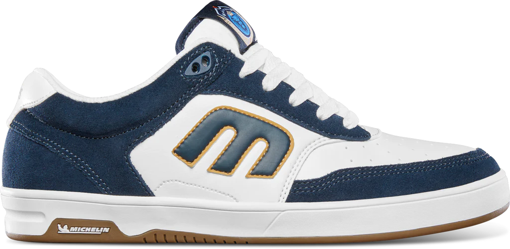 ETNIES The Aurelien Shoe White/Navy/Gold Men's Skate Shoes Etnies 