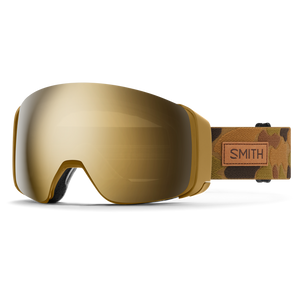 SMITH 4D MAG Coyote Pow Hunter - ChromaPop Sun Black Gold Mirror + ChromaPop Storm Blue Sensor Mirror Snow Goggle Snow Goggles Smith 