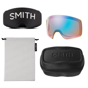 SMITH 4D MAG Coyote Pow Hunter - ChromaPop Sun Black Gold Mirror + ChromaPop Storm Blue Sensor Mirror Snow Goggle Snow Goggles Smith 