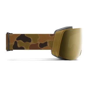 SMITH 4D MAG Coyote Pow Hunter - ChromaPop Sun Black Gold Mirror + ChromaPop Storm Blue Sensor Mirror Snow Goggle Snow Goggles Smith 