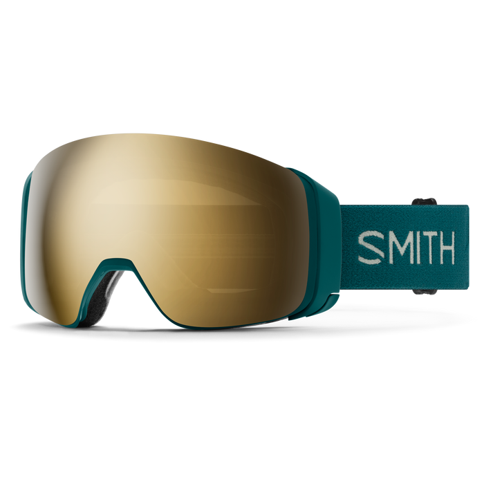 SMITH 4D MAG Malachite - ChromaPop Sun Black Gold Mirror + ChromaPop Storm Blue Sensor Mirror Snow Goggle Snow Goggles Smith 