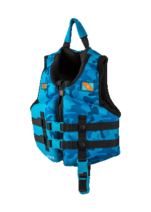 RONIX Child Top Grom CGA Wake Vest Blue Camo Youth Wake Vests Ronix 