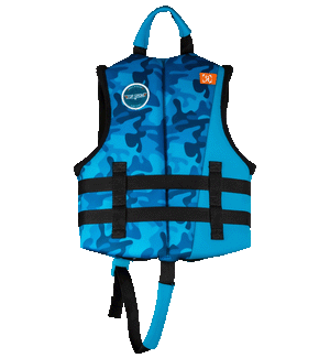 RONIX Child Top Grom CGA Wake Vest Blue Camo Youth Wake Vests Ronix 