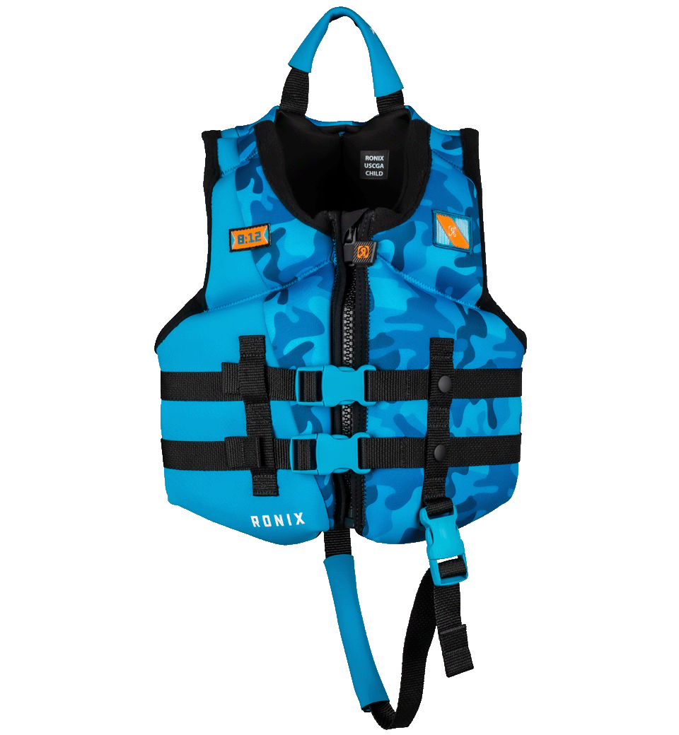 RONIX Child Top Grom CGA Wake Vest Blue Camo Youth Wake Vests Ronix 