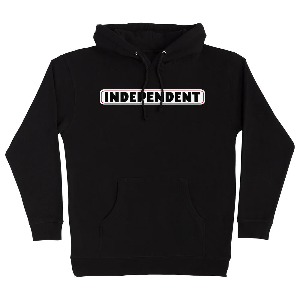 INDEPENDENT Bar Logo Pullover Hoodie Black Men's Pullover Hoodies Independent 