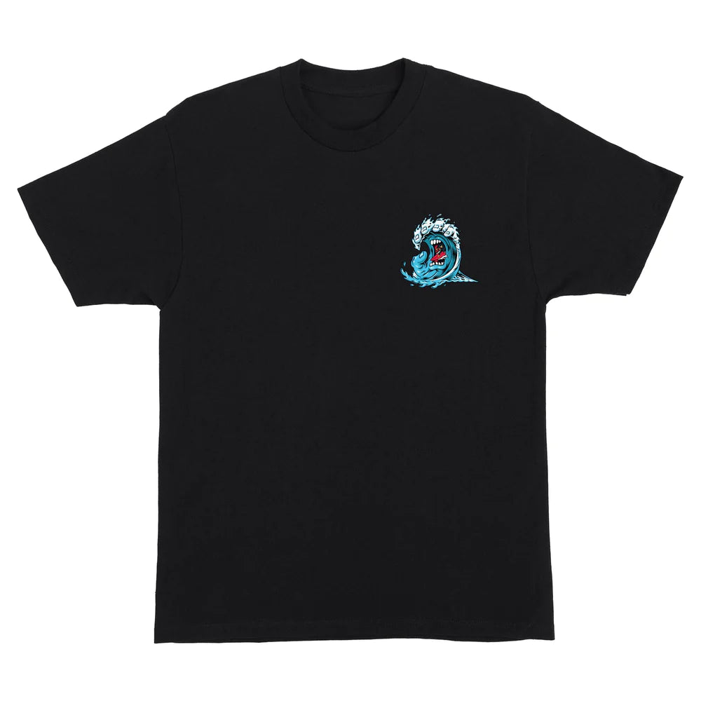 SANTA CRUZ Screaming Wave T Shirt Black Freeride Boardshop