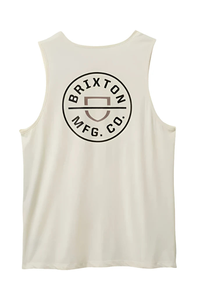 BRIXTON Crest Tank Top Off White/Black Men's Tank Tops Brixton 