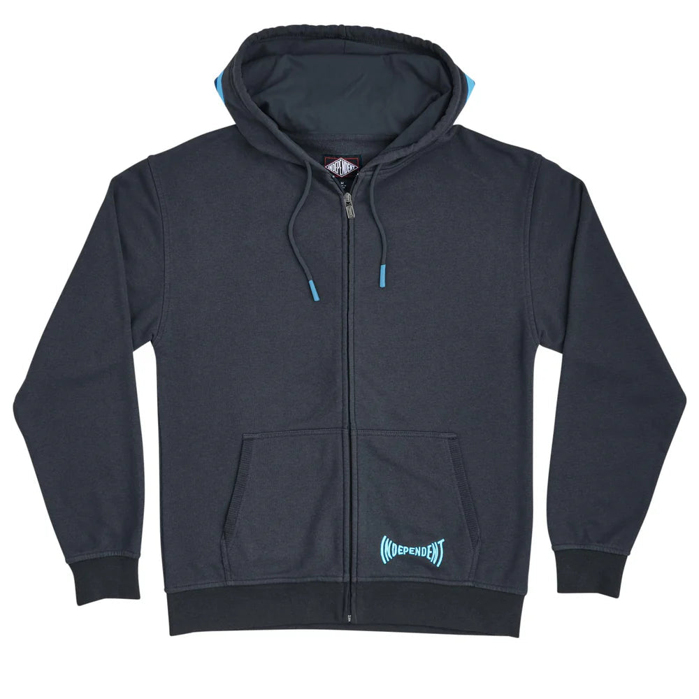 INDEPENDENT Span Zip Up Hoodie Slate Men's Zip Hoodies Independent 