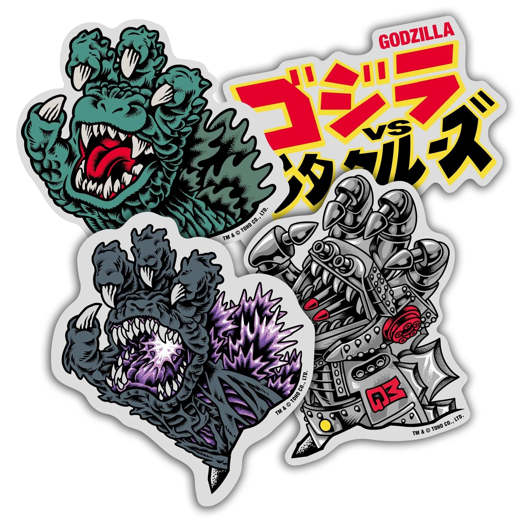 SANTA CRUZ Godzilla vs Santa Cruz Sticker Pack Stickers Santa Cruz 