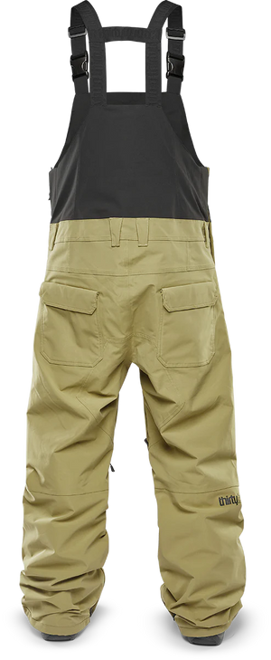 THIRTYTWO Basement Bib Snowboard Pants Khaki 2025 Men's Snow Bib Pants Thirtytwo 