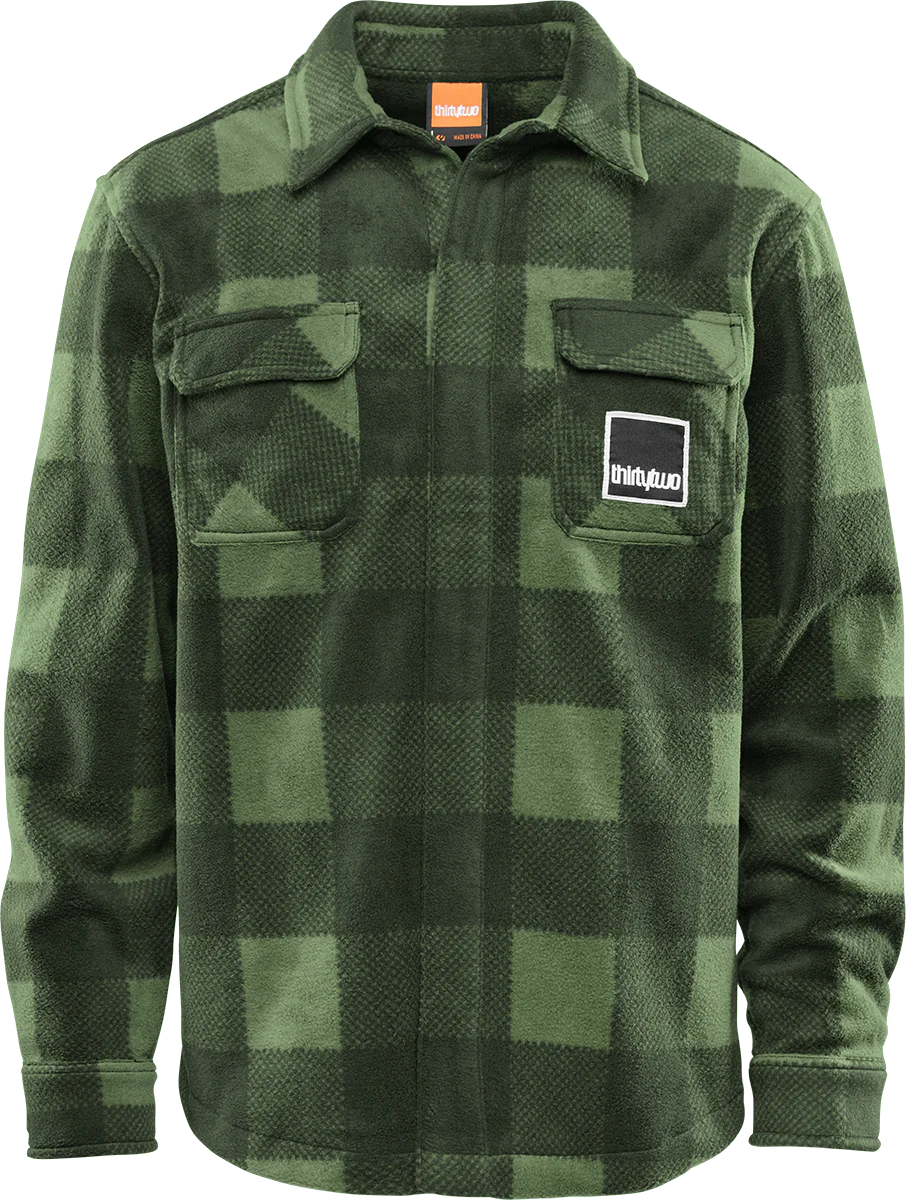 THIRTYTWO Rest Stop Long Sleeve Fleece Button Up Military Men's Long Sleeve Button Up Shirts Thirtytwo 