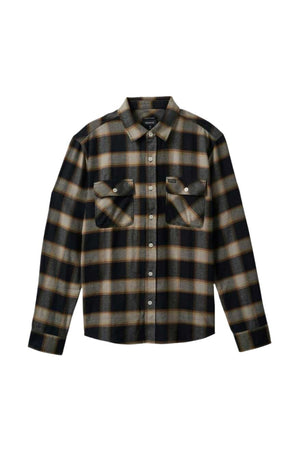 BRIXTON 20th Anniversary Bowery Flannel Black/Cream Men's Long Sleeve Button Up Shirts Brixton 