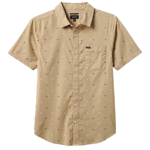 BRIXTON Charter Print Button Up Shirt Sand Pyramid Men's Short Sleeve Button Up Shirts Brixton 