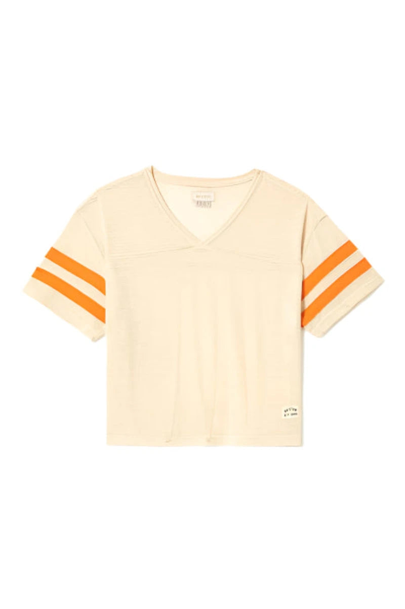 BRIXTON Women's Varsity Football Mesh T-Shirt Whitecap Women's Short Sleeve T-Shirts Brixton 
