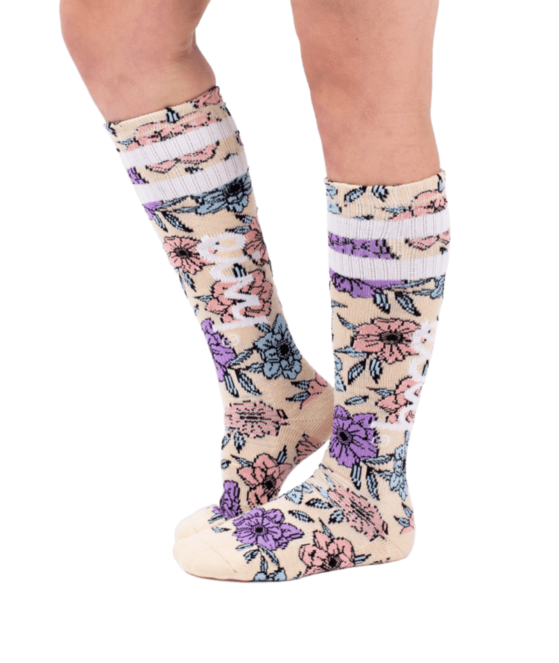 EIVY Women's Cheerleader Wool Snowboard Socks Big Flower Women's Snowboard Socks Eivy 