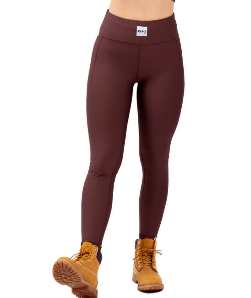 EIVY Women's Pocket Rib Base Layer Tights Chocolate Women's Base Layers Eivy 