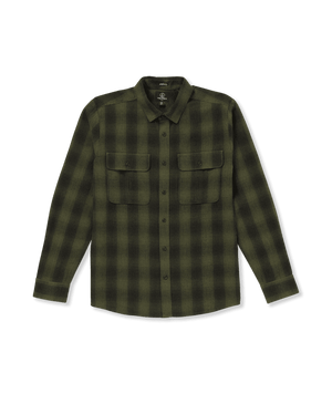 VOLCOM Shadowstone Flannel Wintermoss Men's Long Sleeve Button Up Shirts Volcom 