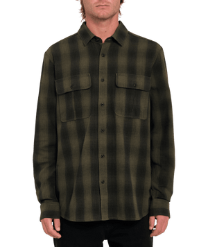 VOLCOM Shadowstone Flannel Wintermoss Men's Long Sleeve Button Up Shirts Volcom 