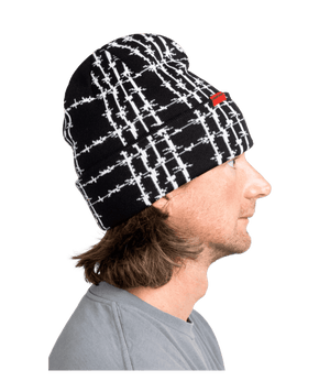 CORDUROY Barbed Plaid Beanie Black Men's Beanies Corduroy 