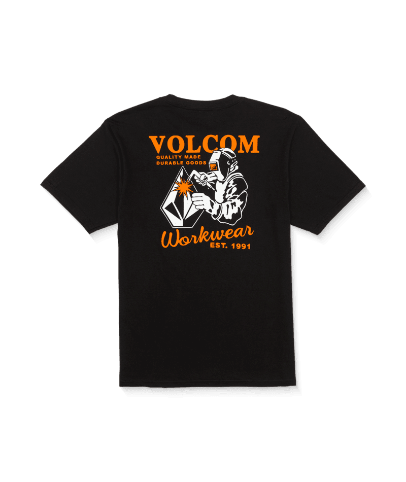 VOLCOM Workwear Welder T-Shirt Black Men's Short Sleeve T-Shirts Volcom 