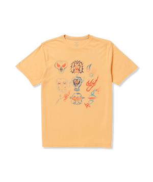 VOLCOM Featured Artist Sam Ryser T-Shirt Flash Orange Men's Short Sleeve T-Shirts Volcom 