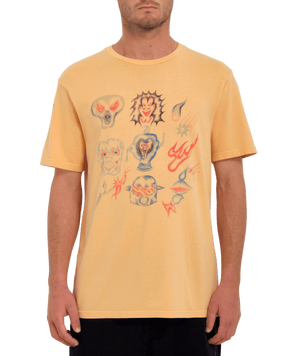 VOLCOM Featured Artist Sam Ryser T-Shirt Flash Orange Men's Short Sleeve T-Shirts Volcom 