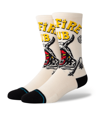 STANCE Stranger Things X Stance Hellfire Crew Socks Vintage White Men's Socks Stance 