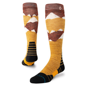 STANCE Windy Peaks Wool Snow Socks Gold Men's Snowboard Socks Stance 