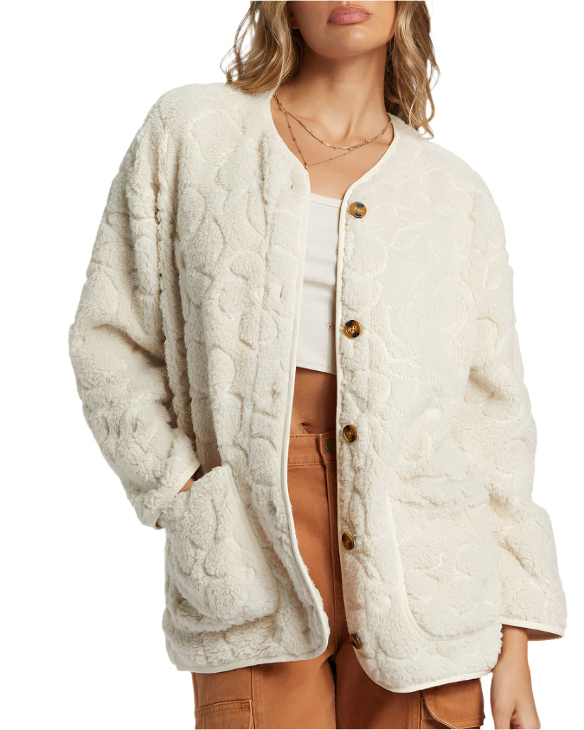 BILLABONG Women's Fireside Cozy Jacket White Cap Women's Street Jackets Billabong 