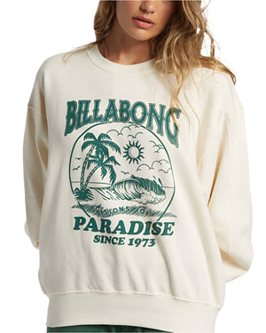 BILLABONG Women's Fresh Take Crewneck Sweater White Cap Women's Crewnecks Billabong 